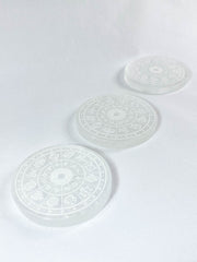 Selenite Astrology Plate Full Moon | Medium