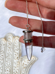 Clear Quartz and Rose Quartz Pendulum