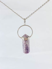 Lepidolite Double Terminated Pendant