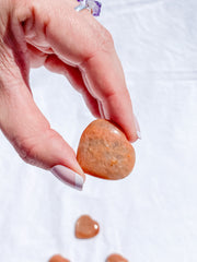 Peach MoonStone Heart | Extra Small