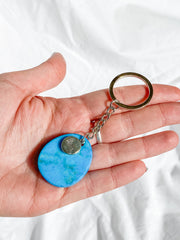 Worry Stone Keyring Dyed Blue Howlite