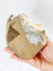 Citrine CutBase Cluster with Calcite and Druzy Inclusions 1.4kg