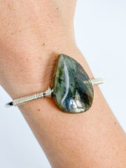 Labradorite Teardrop Silver plated Bracelet