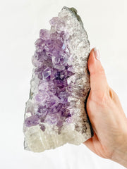 Amethyst Quartz and Calcite Cut Base Cluster 1.2kg