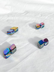 Magnetic Hematite Rainbow Diamonds Pair 42g