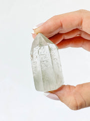 Clear Quartz Phantom Polished Point with Chlorite 69g
