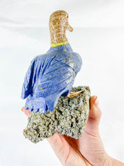 Peruvian Crystal Duck on Pyrite Cluster Carving 800g