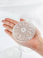 Selenite Astrology Plate Full Moon | Medium