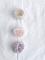 Calming Seer Trio Medium: Amethyst + Rose Quartz + Clear Quartz