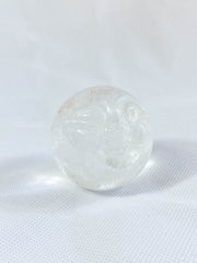 Clear Quartz Sun Face Carving
