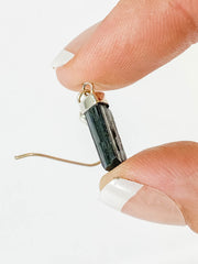 Black Tourmaline Natural Earring Small