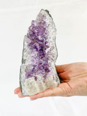 Amethyst Quartz and Calcite Cut Base Cluster 1.2kg