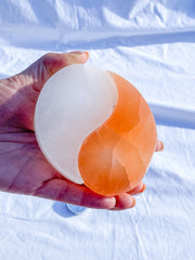 Selenite Yin & Yang Polished Candle Base