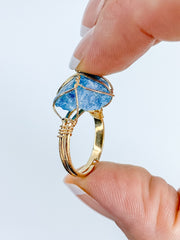 Apatite Gold Plated Ring Wire Wrapped