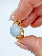 Angelite Gold Plated Ring Wire Wrapped