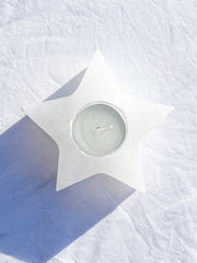 Selenite Star Polished Candle Base