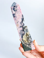 Rhodonite Obelisk with Cavity 322g