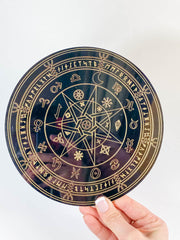 Astrology Pendulum Divination Disc | Black Acrylic