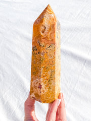 Crazy Lace Agate Polished Point 730g