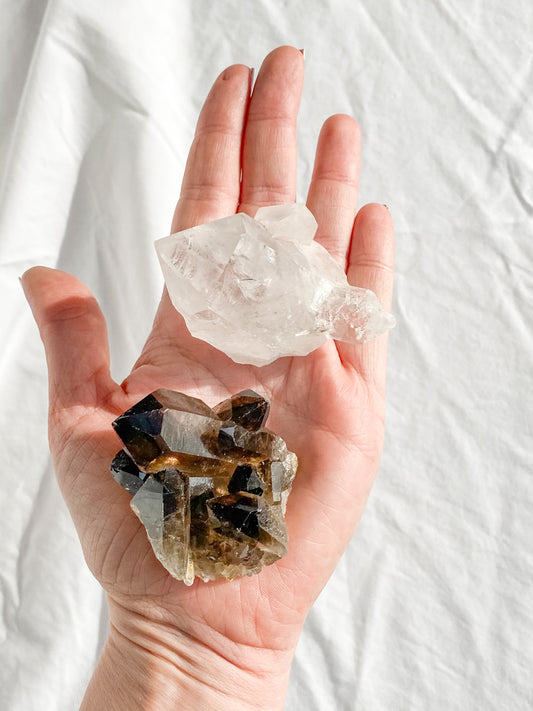 Balance Duo: Clear Quartz + Smoky Quartz | Large
