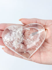 Clear Quartz Heart with Manifestation | XX Large