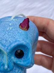 “Candles n Dreams” Sea Salt Skull Candle Blue