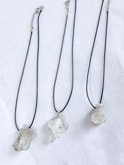 Clear Quartz Cluster Elegant Silver Plated Necklace