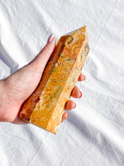 Crazy Lace Agate Polished Point 730g