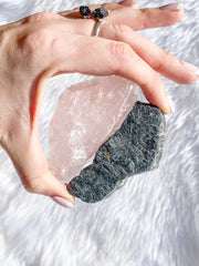 Rose Quartz and Black Tourmaline House Protection | Large