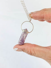 Lepidolite Double Terminated Pendant