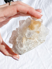 Glass Apophyllite Cluster with Stilbite 262g