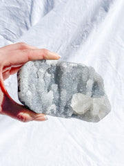 Chalcedony Cluster with Calcite inclusion 700g