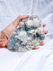 Apophyllite Frosted Cluster with Inclusions 630g