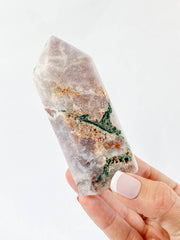 Pink Amethyst Polished Point with Inclusions 199g