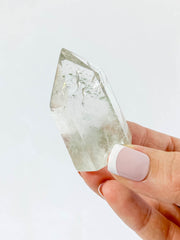 Clear Quartz Phantom Polished Point with Chlorite 69g