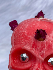 “Candles n Dreams” Sugar Plum Skull Candle Pink