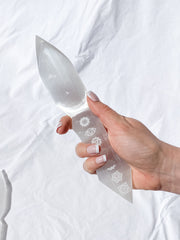 Selenite Chakra Alignment Dagger | Large