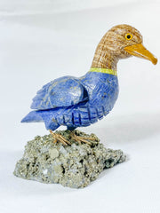 Peruvian Crystal Duck on Pyrite Cluster Carving 800g