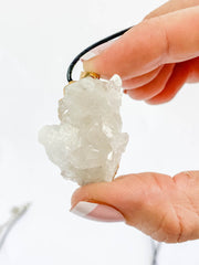 Clear Quartz Cluster Elegant Gold Plated Necklace