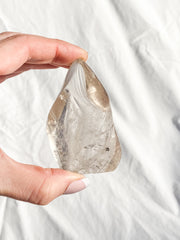 Smoky Quartz Flame with Black Rutile Inclusions 177g