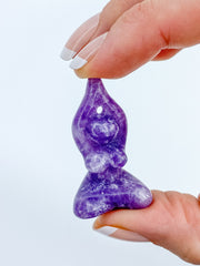 Lepidolite | Prayer Pose Feminine Yoga Carving
