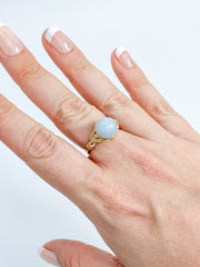 Angelite Gold Plated Ring Wire Wrapped
