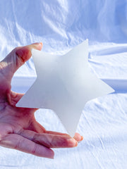 Selenite Star Polished Candle Base