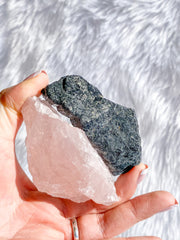 Rose Quartz and Black Tourmaline House Protection | Large
