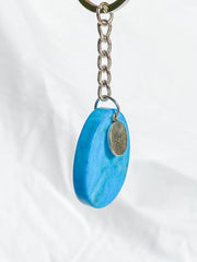 Worry Stone Keyring Dyed Blue Howlite