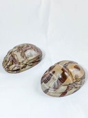 Zebra Stone Scarab Beetle Carving
