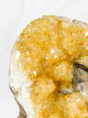 Citrine CutBase Cluster with Calcite and Druzy Inclusions 1.4kg