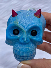 “Candles n Dreams” Sea Salt Skull Candle Blue
