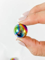 Magnetic Hematite Rainbow Sphere Pair | Mini