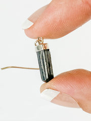 Black Tourmaline Natural Earring Small
